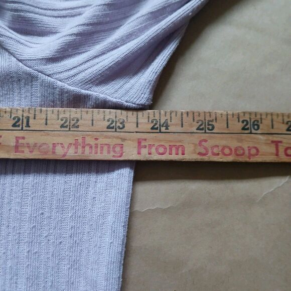 H&M Button Up Long Sleeve Cardigan Size XXL Lavender Ribbed Classic 90s Preppy - Picture 6 of 7